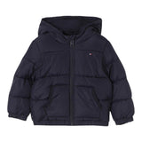 TOMMY HILFIGER giubbino tinta unita con zip e cappuccio Blu per Neonato KN0KN01909 BLU TOMMY HILFIGER 