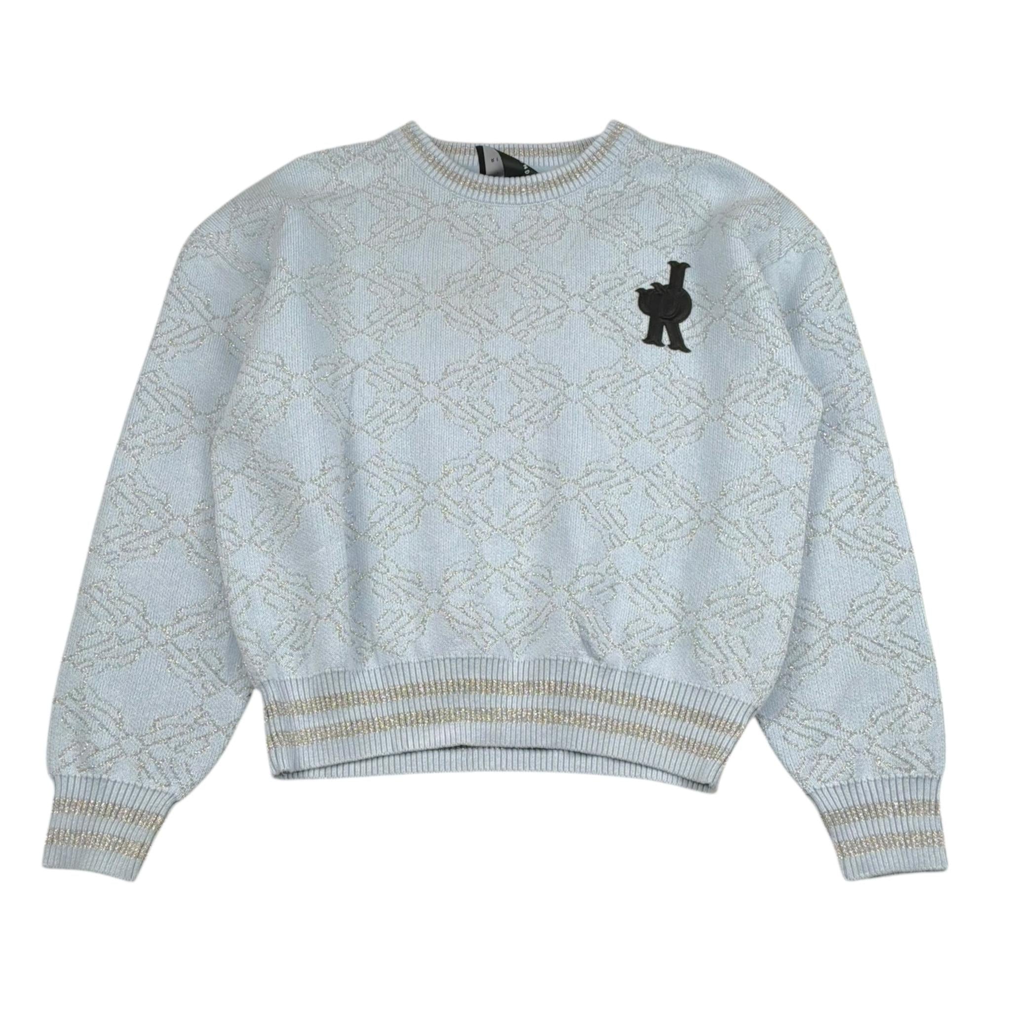 John Richmond Maglia Tinta Unita con Stampa E Fantasia per Bambina RGP26063MA AZZURRO JOHN RICHMOND 