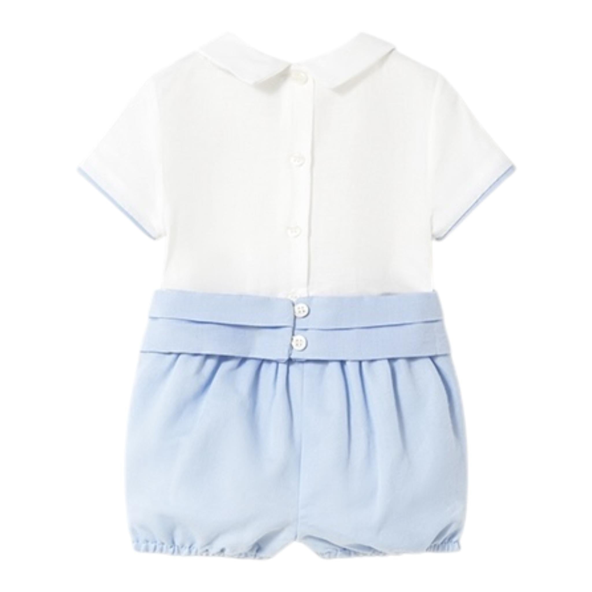 Mayoral Completo 3 Pezzi Bermuda-Camicia-Cintura per Neonato 1214 BIANCO/AZZURRO MAYORAL 