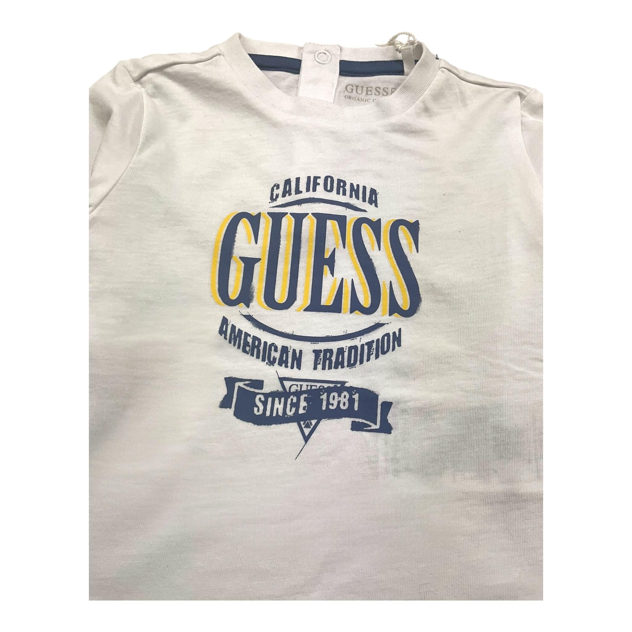 GUESS shirt girocollo tinta unita con stampa Bianco per Neonato N4YI30K8HM4XXX BIANCO GUESS 