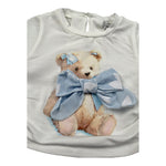 M+E' T-Shirt Girocollo Tinta Unita con Stampa per Bambina UE1858 BIANCO M+E' 