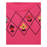 Philosophy – Einfarbiger Rundhalspullover mit Fuchsia-Print für Mädchen