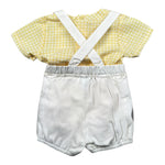 Paz Rodriguez Completo 2 Pezzi Camicia-Salopette per Neonato 006151607X BIANCO/GIALLO PAZ RODRIGUEZ 