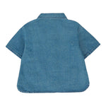 Moschino Camicia In Denim Tinta Unita Mezza Manica per Bambina MUC01FJ BLU MOSCHINO 