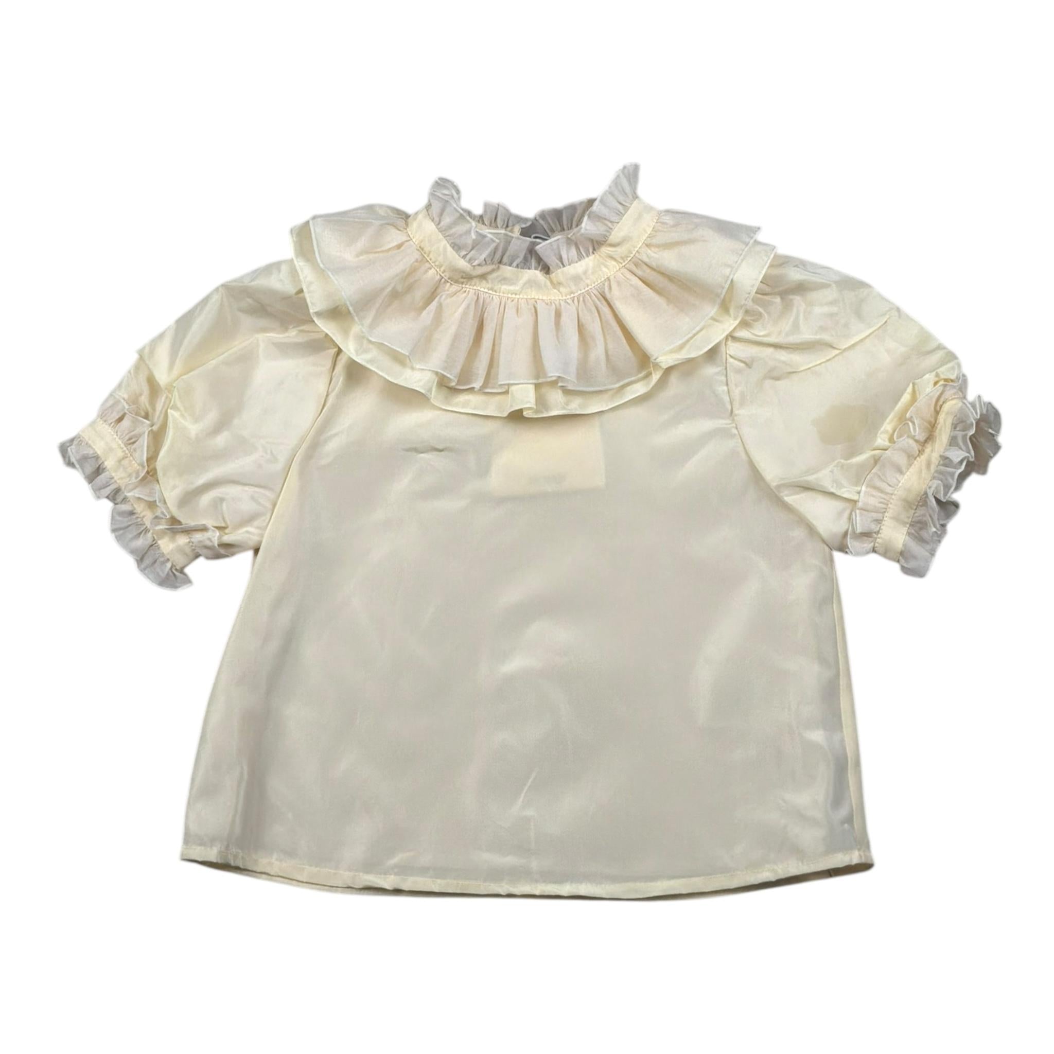 A' La Page Camicia Mezza Manica Tinta Unita per Bambina LIATRIS GIALLO A' LA PAGE 