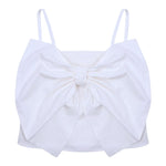 Vicolo Top Bretelline Tinta Unita con Fiocco per Bambina 3146TOP00317 BIANCO VICOLO 