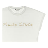 Manila Grace T-Shirt Tinta Unita con Stampa per Bambina 250TMJS25 BIANCO MANILA GRACE 