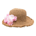 Monnalisa Cappello In Paglia Tinta Unita con Applicazioni per Bambina 19E065 BEIGE MONNALISA 