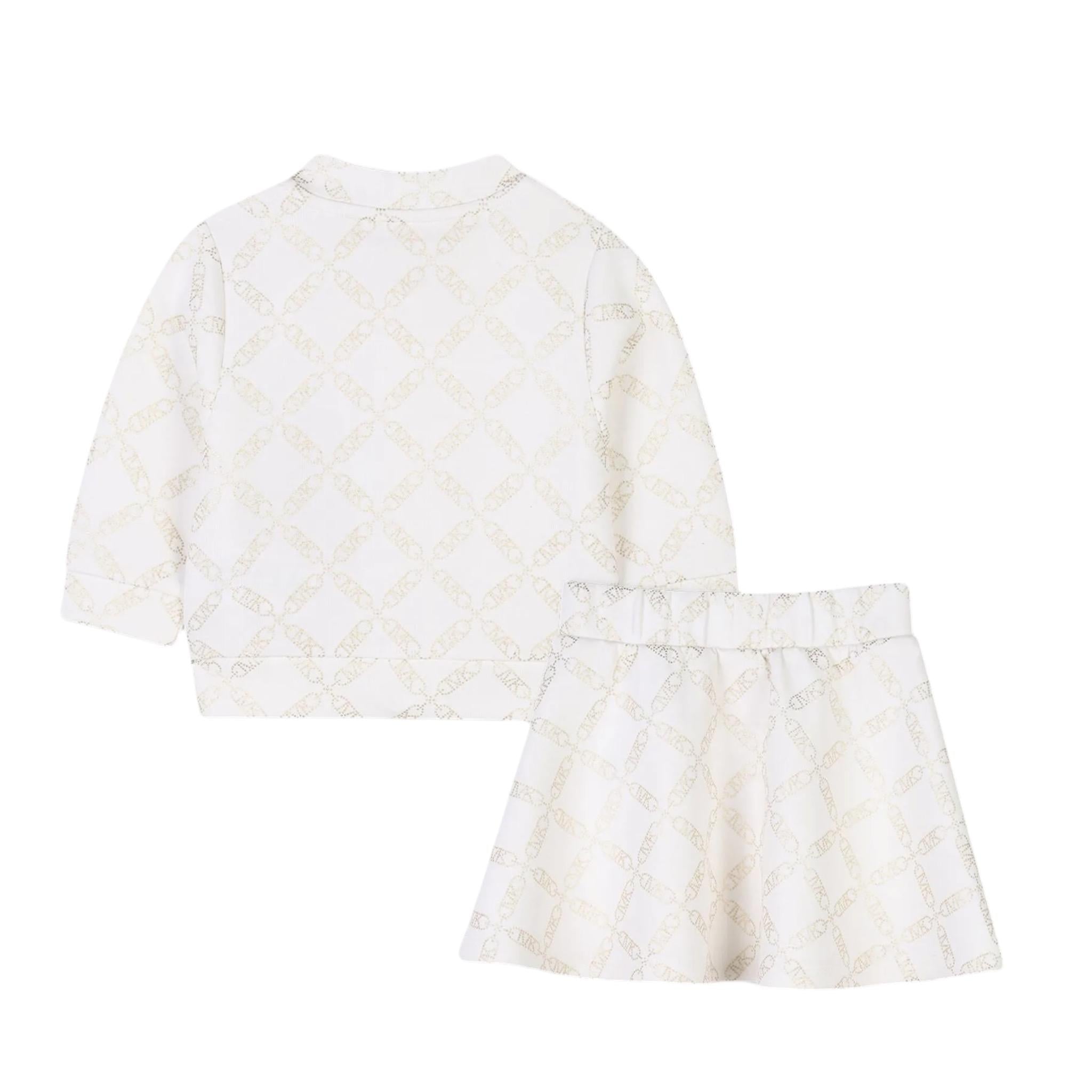 Michael Kors Completo 2 Pezzi Felpa-Gonna tinta unita Panna per Neonata R30306 PANNA MICHAEL KORS 