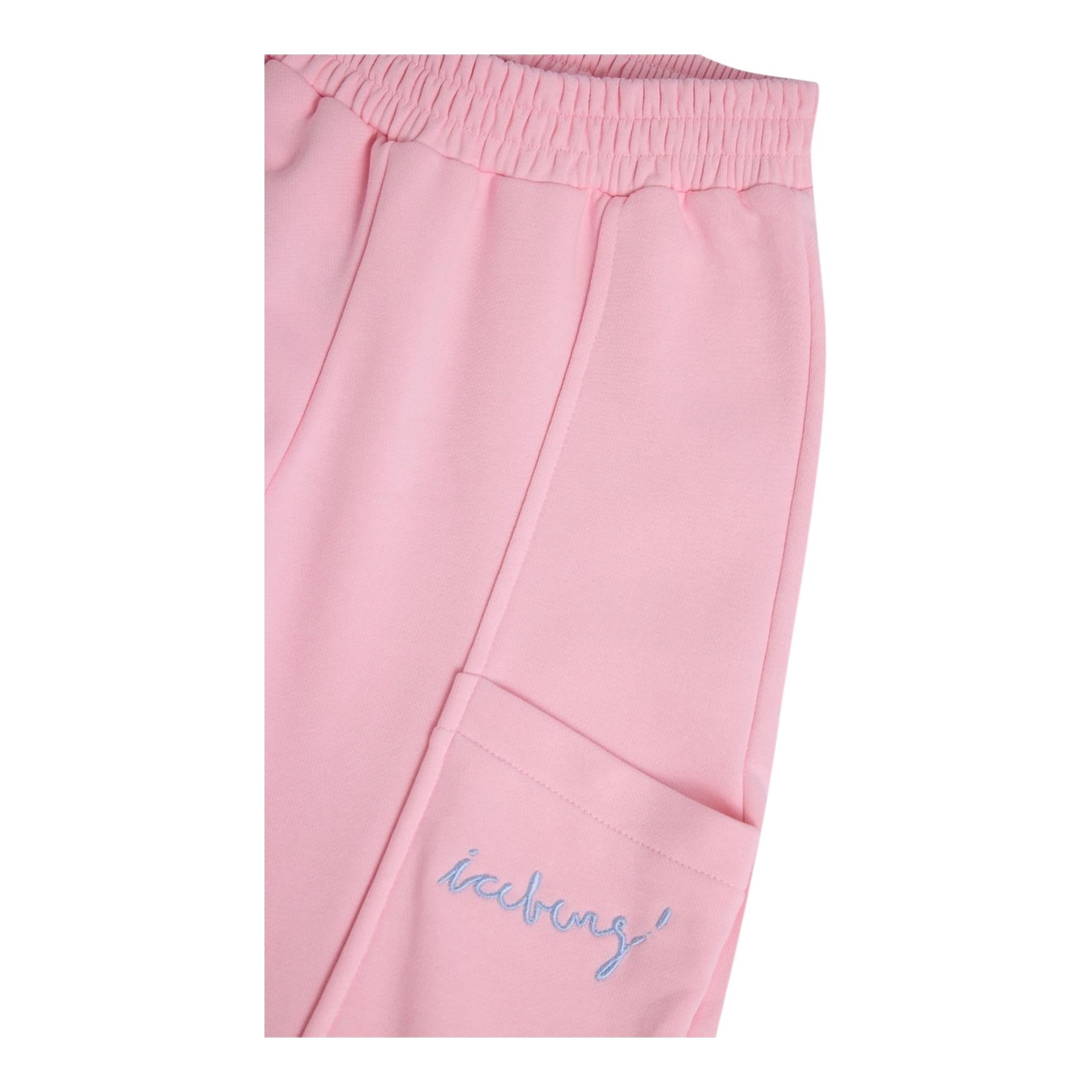Iceberg Pantalone Tinta Unita con Elastico In Vita per Bambina PFICE5151J ROSA ICEBERG 