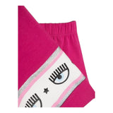 Chiara Ferragni Pantalone Tinta Unita Modello Tuta Con Stampa Fuxia Per Bambina