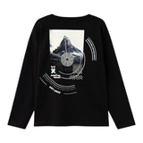 NAME.IT shirt girocollo tinta unia con stampa in contrasto Nero per Bambino 13234047 NERO NAME.IT 