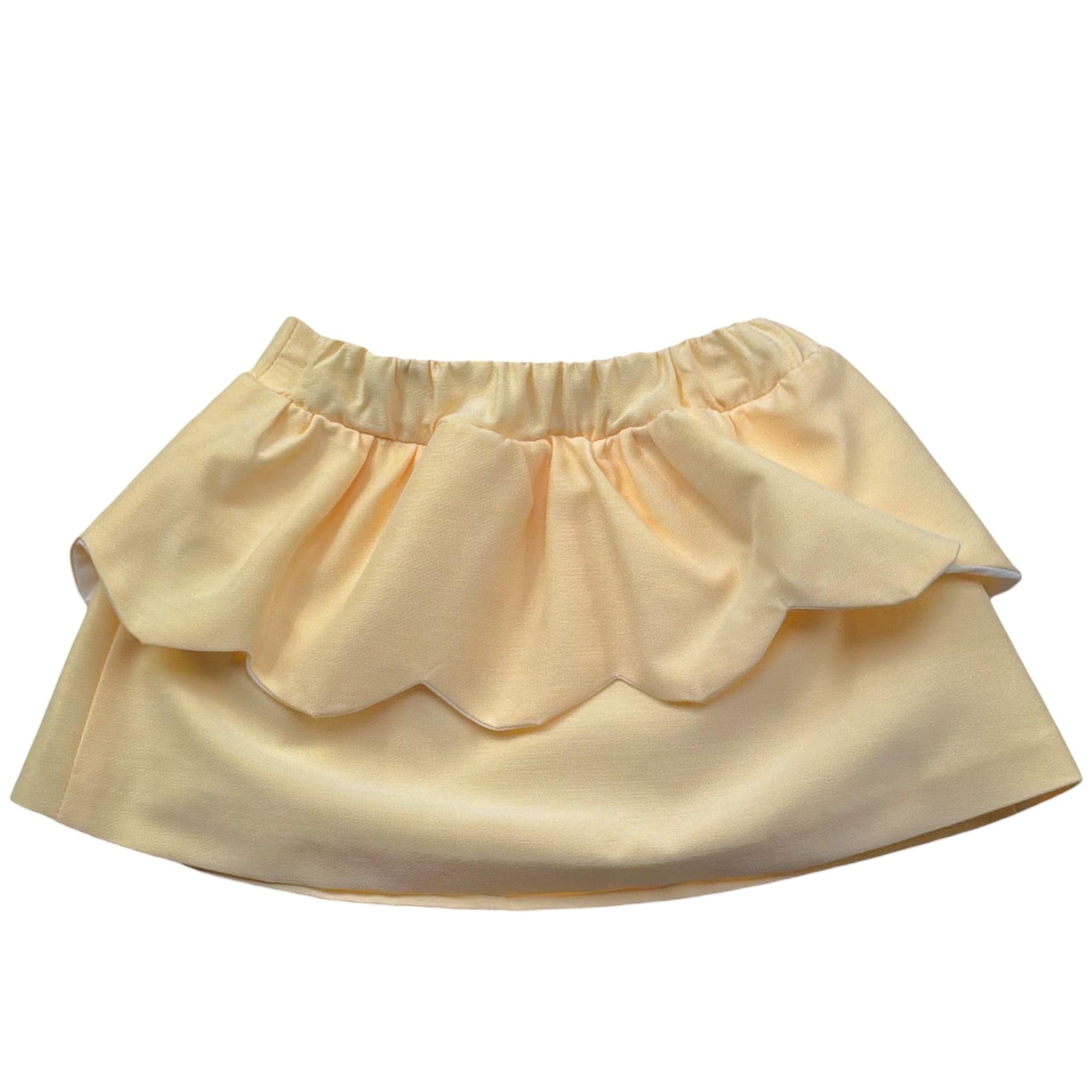 Le Bebe' Gonna Tinta Unita con Rouches per Neonata LBG6402 GIALLO LE BEBE' 