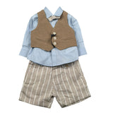 Jeckerson Completo 4 Pezzi Gilet-Camicia-Pantalone-Papillon per Neonato JN4060 BEIGE JECKERSON 