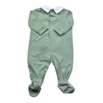 Isabel & Martinez Tutina Manical Unga Tinta Unita con Colletto per Neonato IM25N471 VERDE ISABEL & MARTINEZ 