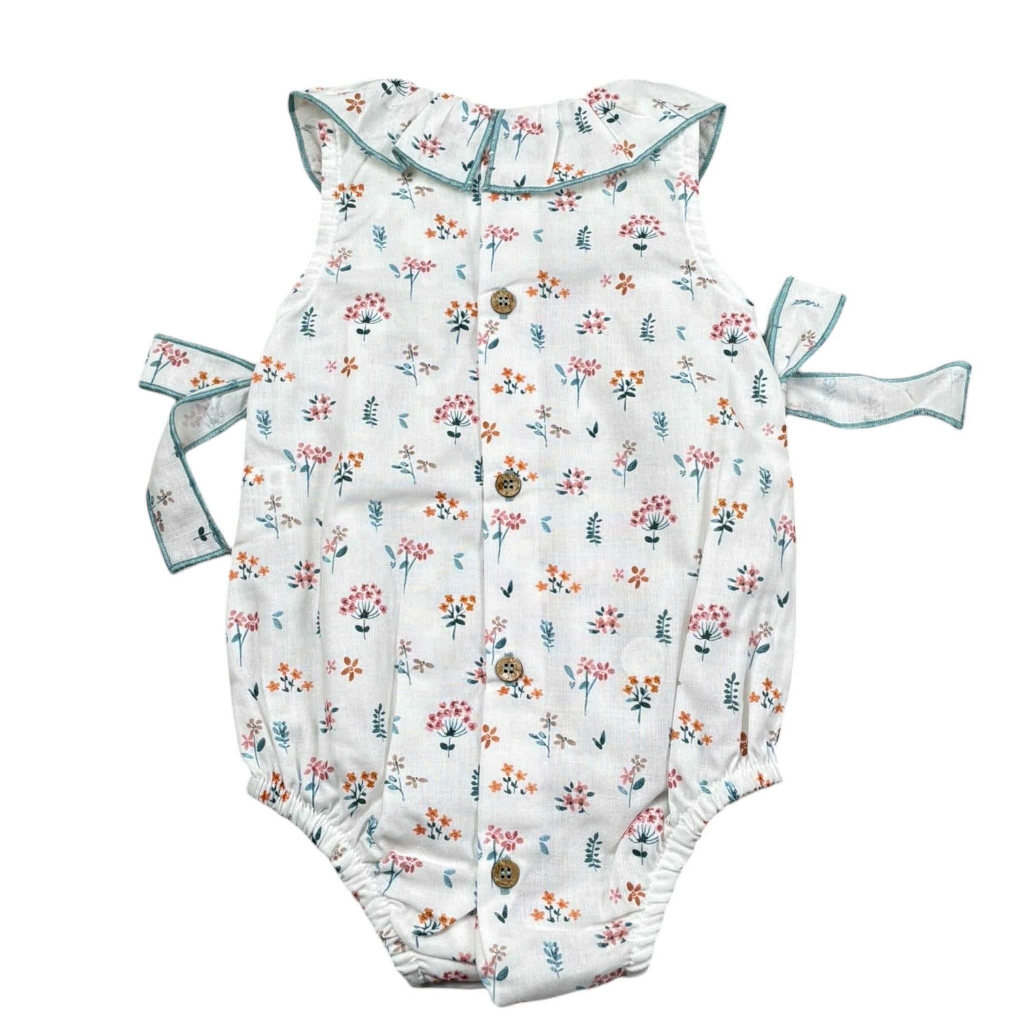 Babidu Pagliaccetto Tinta Unita con Stampa per Neonata 31408 BIANCO BABIDU 