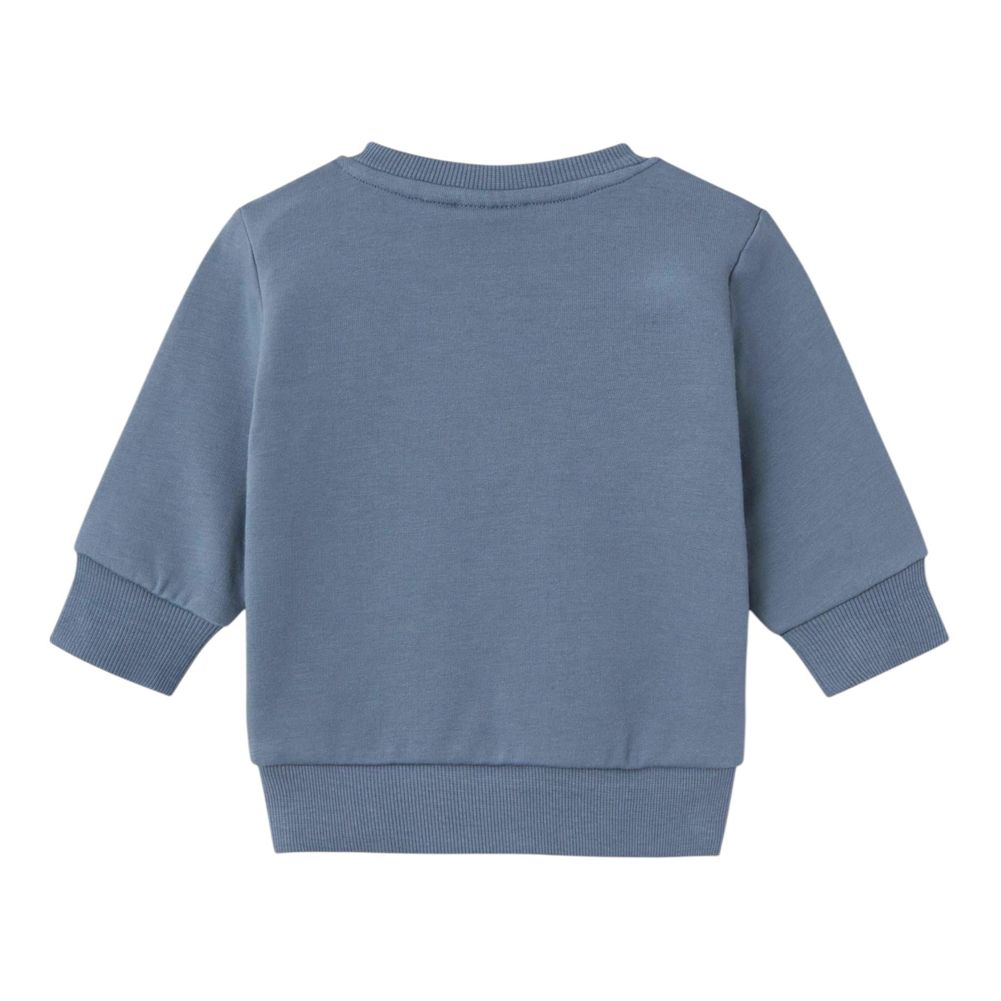 NAME.IT felpa chiusa girocollo tinta unita con ricami orso Petrolio per Neonato 13236038 PETROLIO NAME.IT 