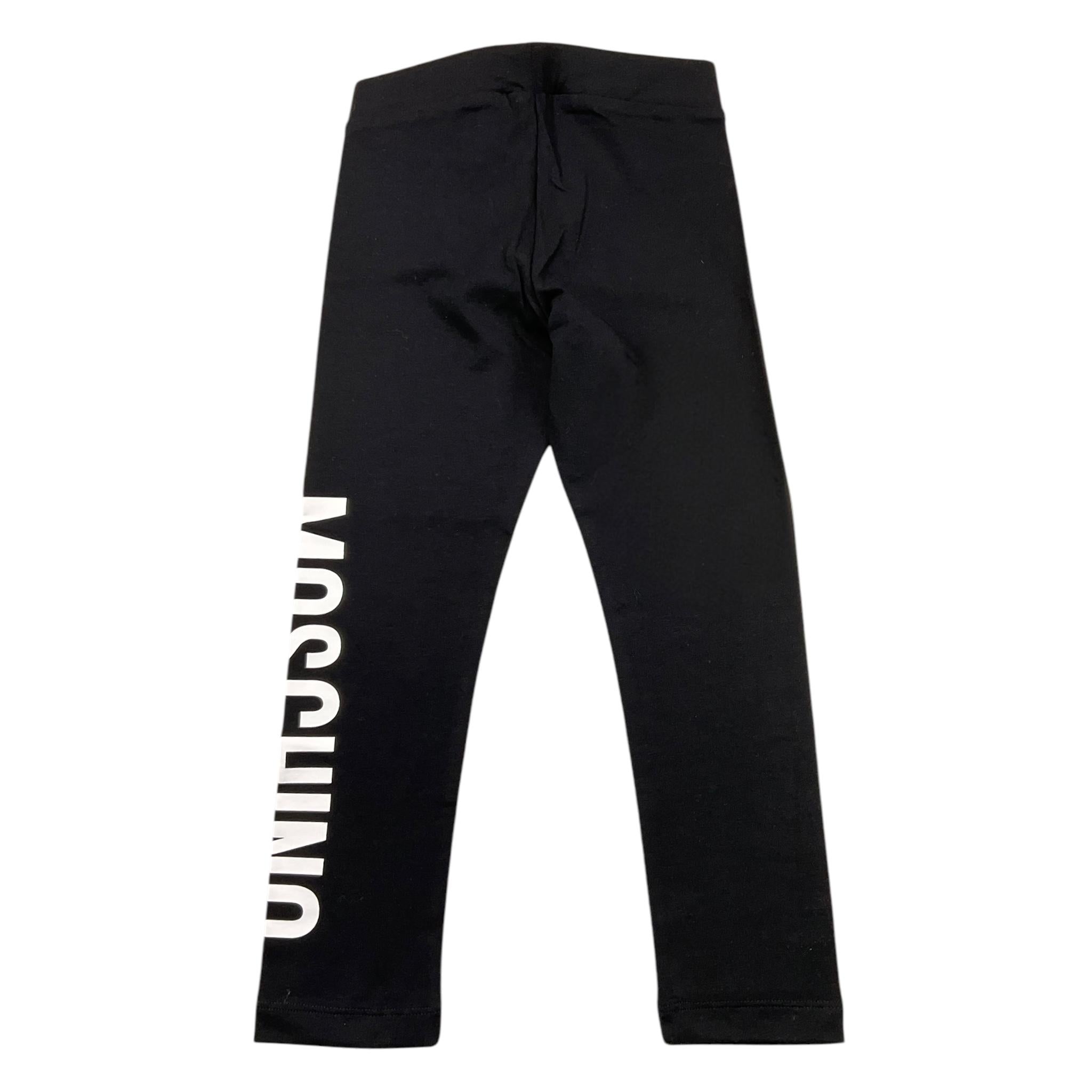 MOSCHINO leggins tinta unita con stampa logo Nero per Bambina HDP067X NERO MOSCHINO 