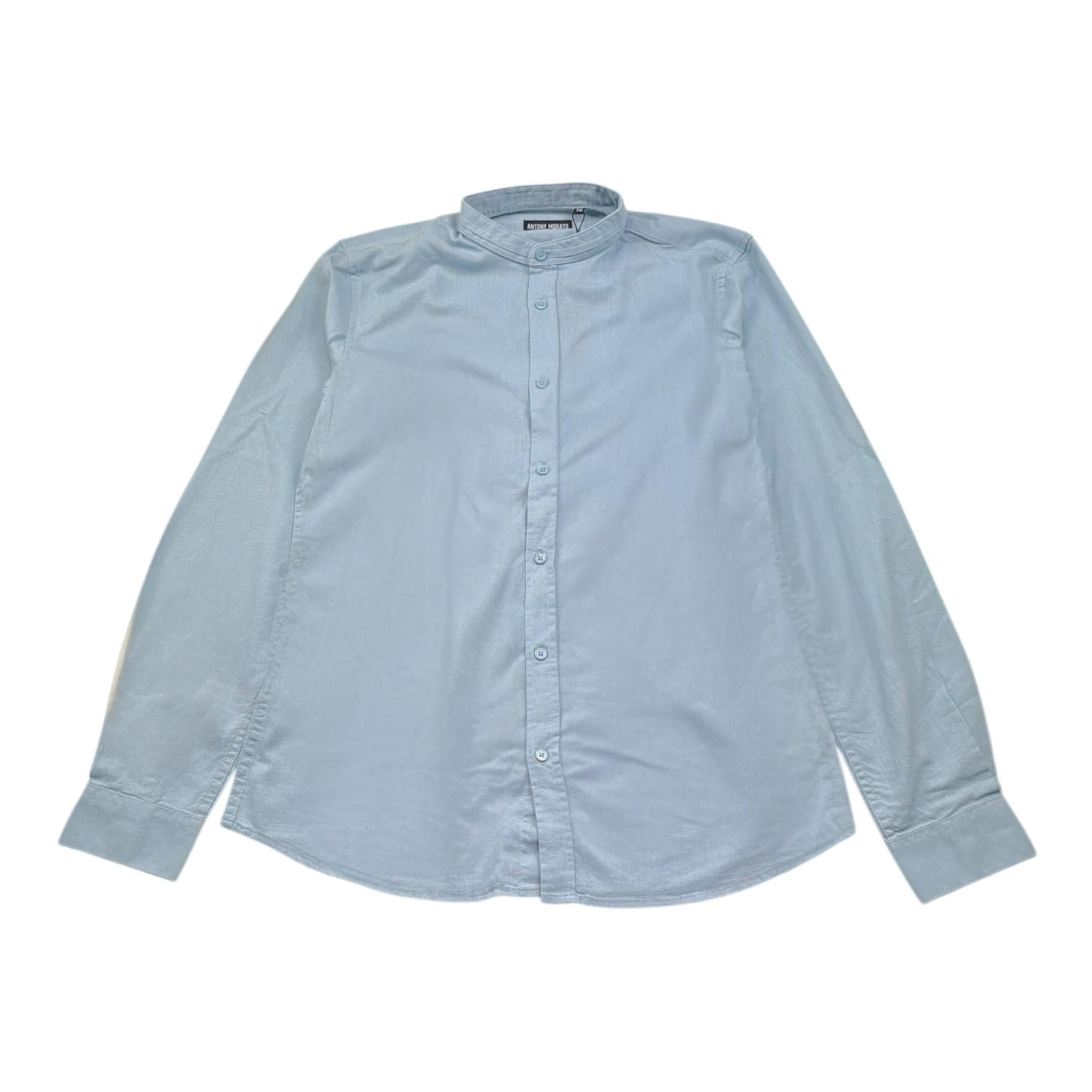 Antony Morato Camicia Tinta Unita Manica Lunga per Bambino MKSL00299 AZZURRO ANTONY MORATO 