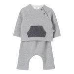 TEDDY E MINOU completo 2 pezzi felpa-pantalone tinta unita Grigio per Neonato I24CP056M0131 GRIGIO TEDDY E MINOU 