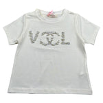 Vicolo T-Shirt Girocollo Tinta Unita con Brillantini per Bambina 3146M00115 PANNA VICOLO 