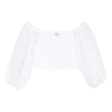 Twinset Top Maniche Ricamate Tinta Unita per Bambina 251GJ2QR9 BIANCO TWINSET 