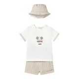 Mayoral Completo 3 Pezzi T-Shirt-Bermuda-Cappello per Neonato 11201 BIANCO MAYORAL 