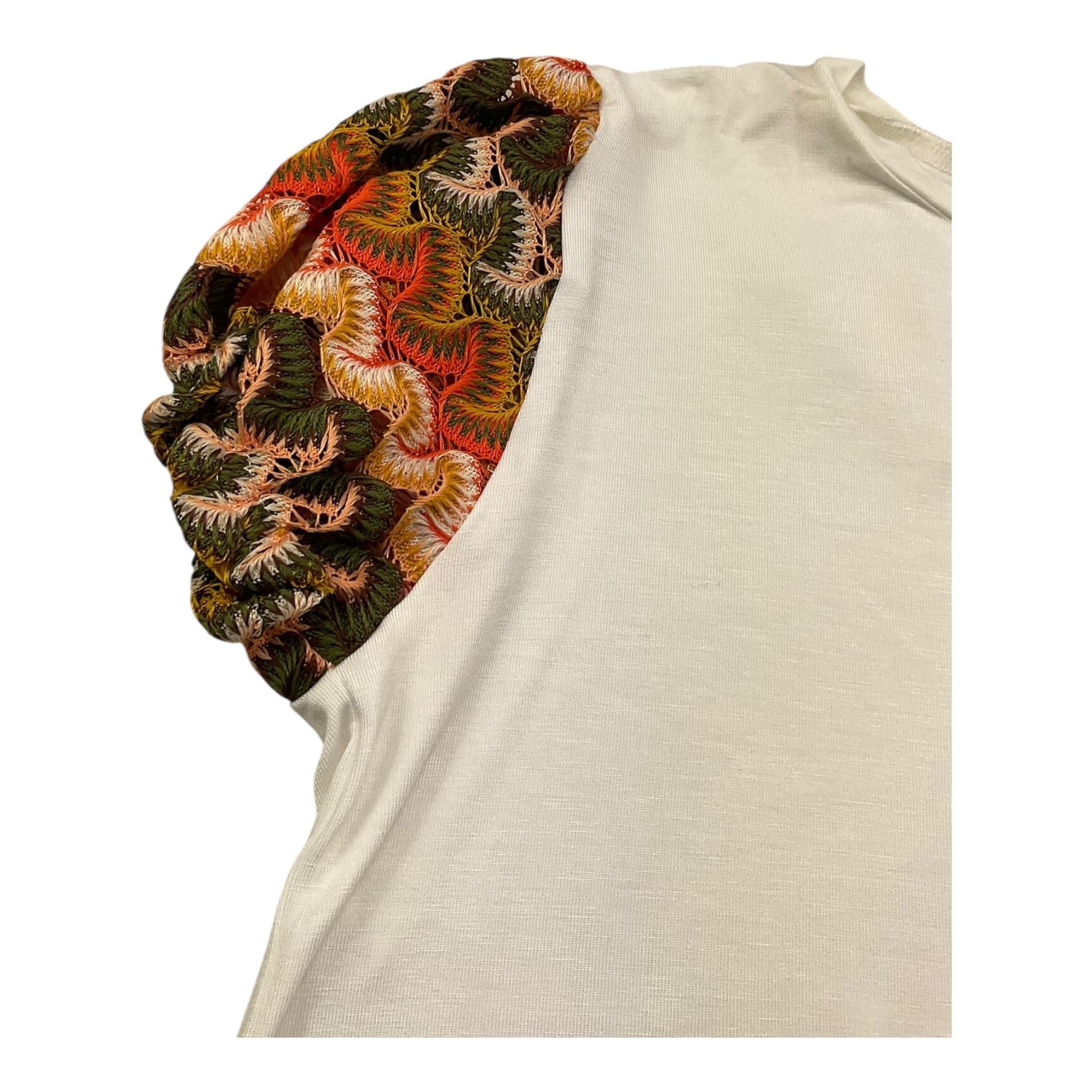 La Stupenderia T-Shirt Tinta Unita con Maniche In Contrasto per Bambina TJMG82 PANNA LA STUPENDERIA 