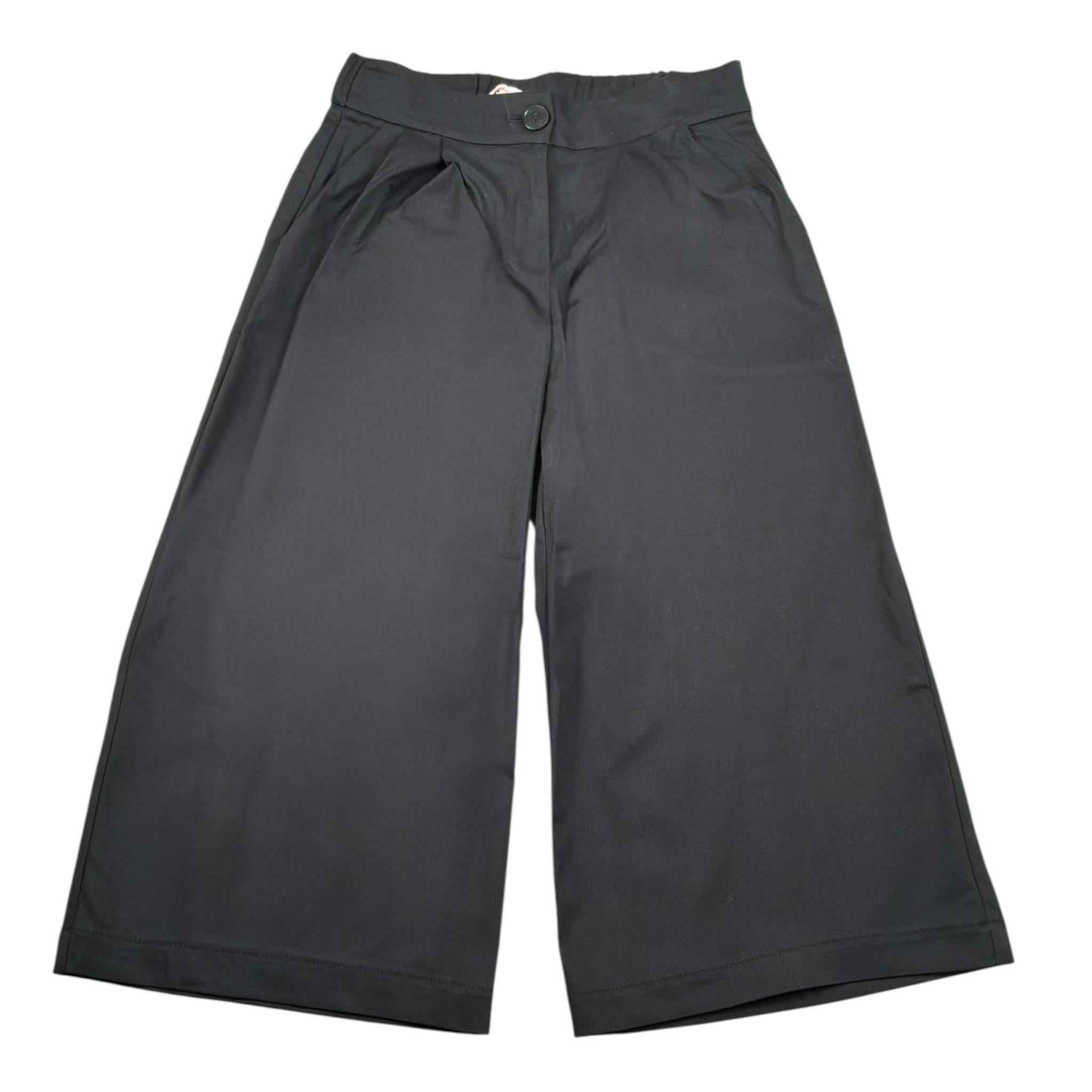 Please Pantalone Tinta Unita Modello A Palazzo per Bambina PHP4132G73 NERO PLEASE 