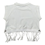 Fun & Fun T-Shirt Girocoll Tinta Unita con Frange per Bambina FNBTS16781 PANNA FUN & FUN 
