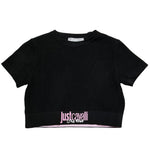 Just Cavalli T-Shirt Girocollo Tinta Unita con Logo per Bambina JGP26049TS NERO JUST CAVALLI 