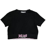 Just Cavalli T-Shirt Girocollo Tinta Unita con Logo per Bambina JGP26049TS NERO JUST CAVALLI 