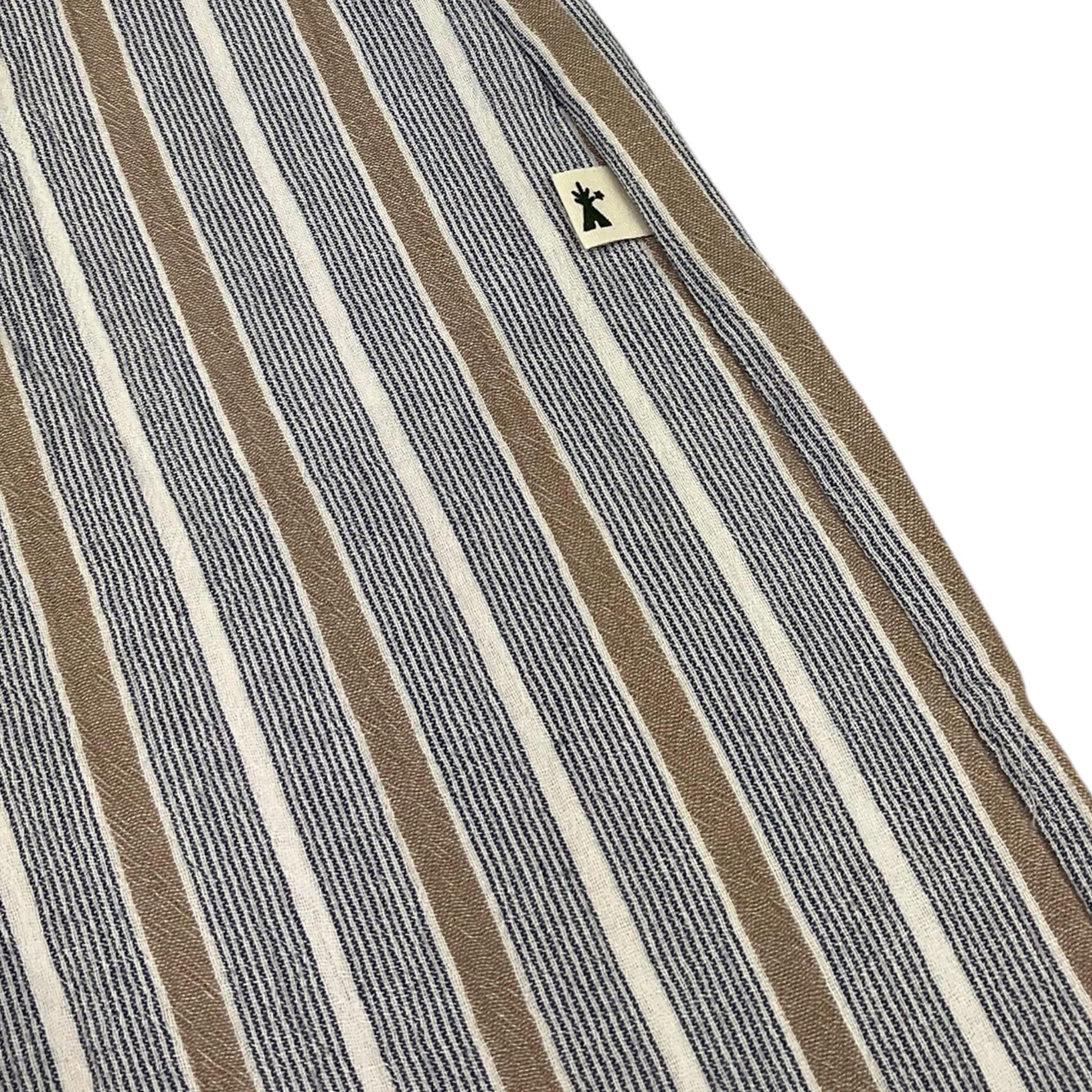 Petit Indi Pantalone Tinta Unita con Fantasia A Righe per Bambino SS25BK8229 BLU PETIT INDI 