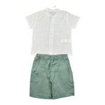 Calamaro Completo 2 Pezzi Camicia-Bermuda Bicolore per Bambino 11154J BIANCO/VERDE CALAMARO 