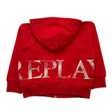REPLAY felpa con zip e cappuccio tinta unita con logo Rosso per Bambino SB2723 ROSSO REPLAY 