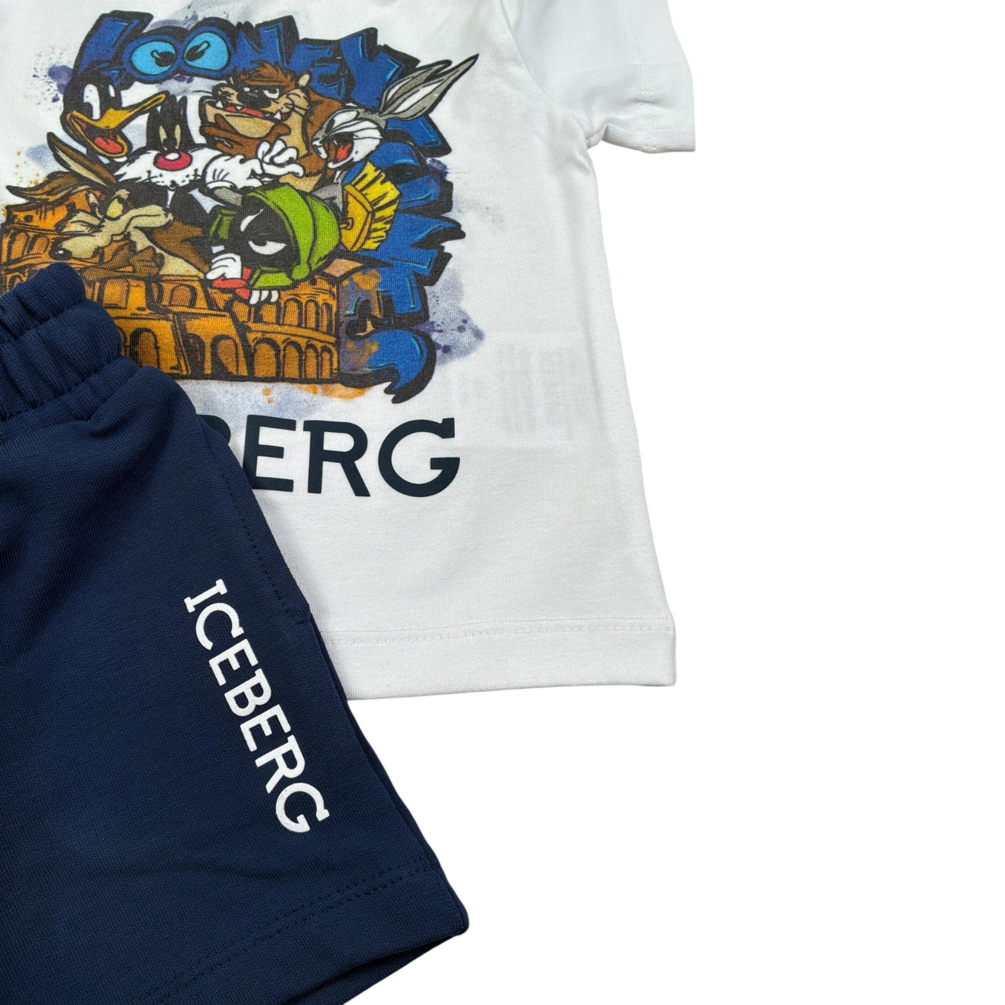 Iceberg Completo 2 Pezzi T-Shirt-Bermuda Bianco/Blu per Bambino CMBICE5107BXX BIANCO/BLU ICEBERG 