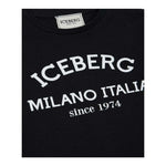 ICEBERG shirt tinta unita con stampa in contrasto Nero per Bambino TSICE5329J NERO ICEBERG 