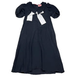 Vivetta Abito Mezza Manica Tinta Unita con Fiocco per Bambina VE255648N NERO VIVETTA 