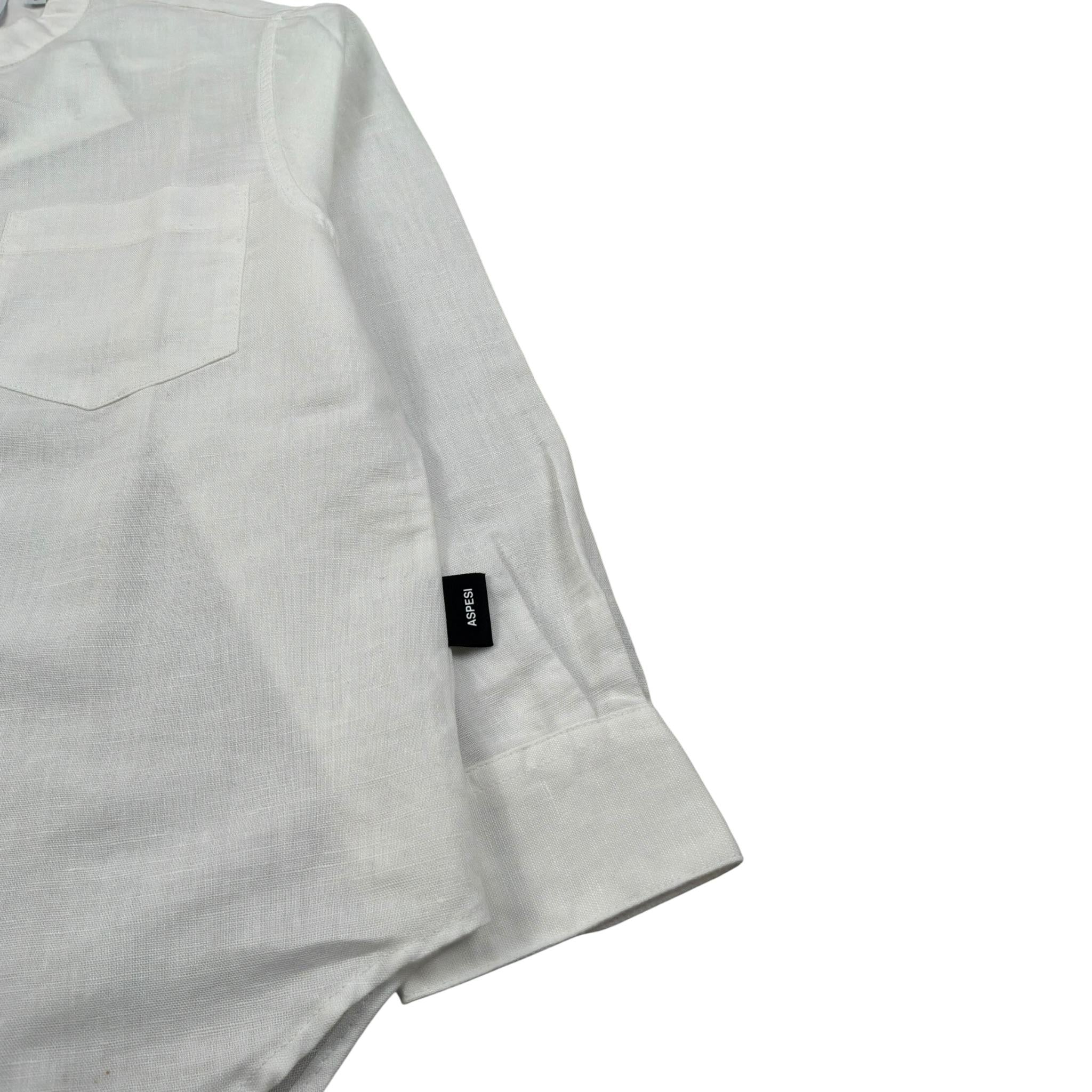 Aspesi Camicia Manica Lunga Tinta Unita Collo Coreano per Bambino S23009CLL0013 BIANCO ASPESI 