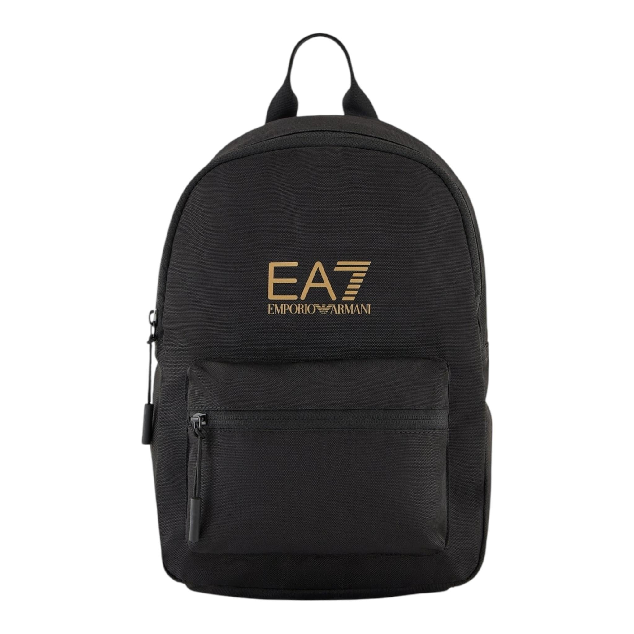 EMPORIO ARMANI zaino tinta unita con logo Nero/oro per Bambino 245037 NERO/ORO EMPORIO ARMANI 