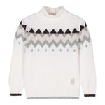 ELEVENTY maglia collo alto tinta unita con stampa in contrasto Panna per Bambino EV9P50X PANNA ELEVENTY 