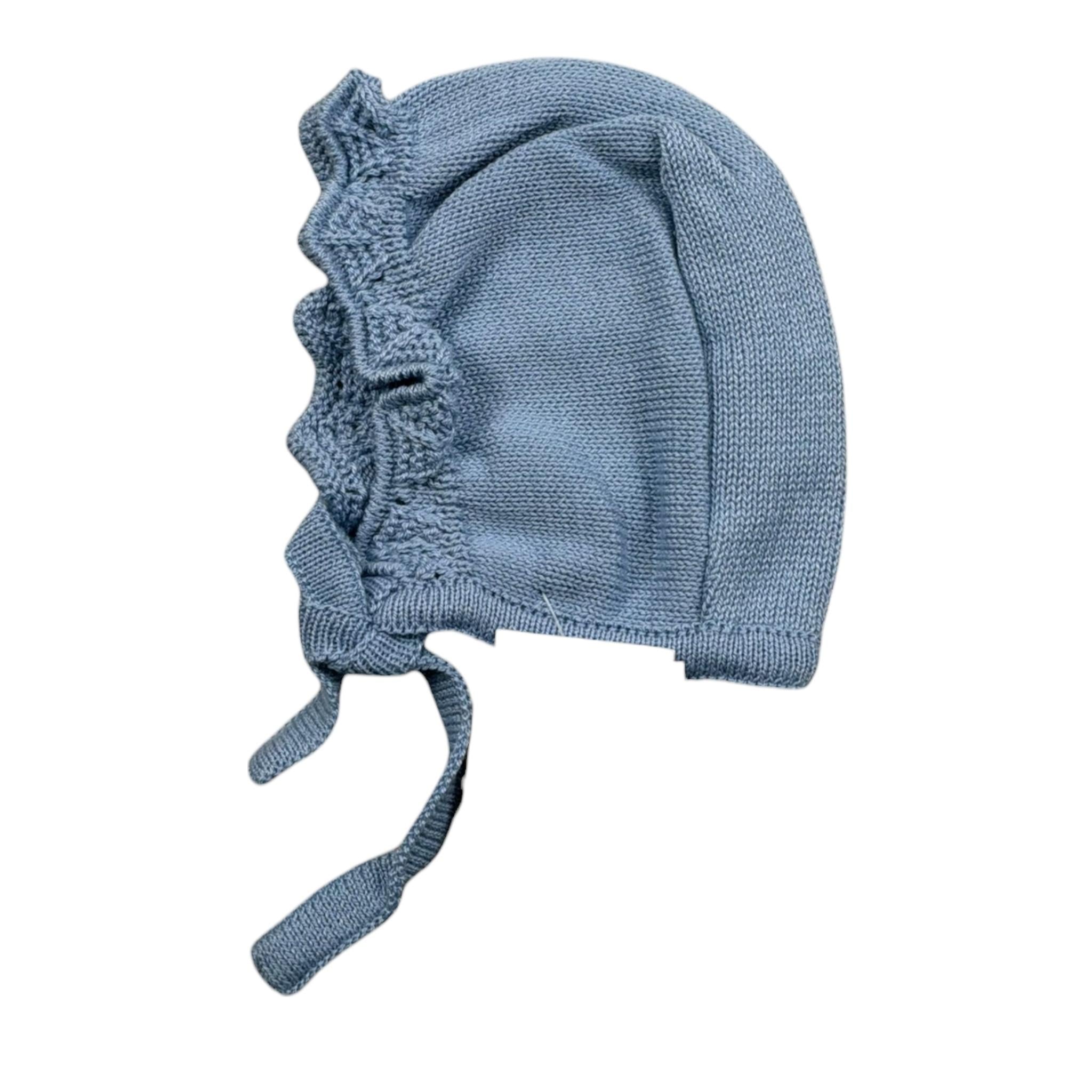 Mac Ilusio'N Cappello Tinta Unita con Ricami per Neonata G032 AZZURRO MAC ILUSIO'N 