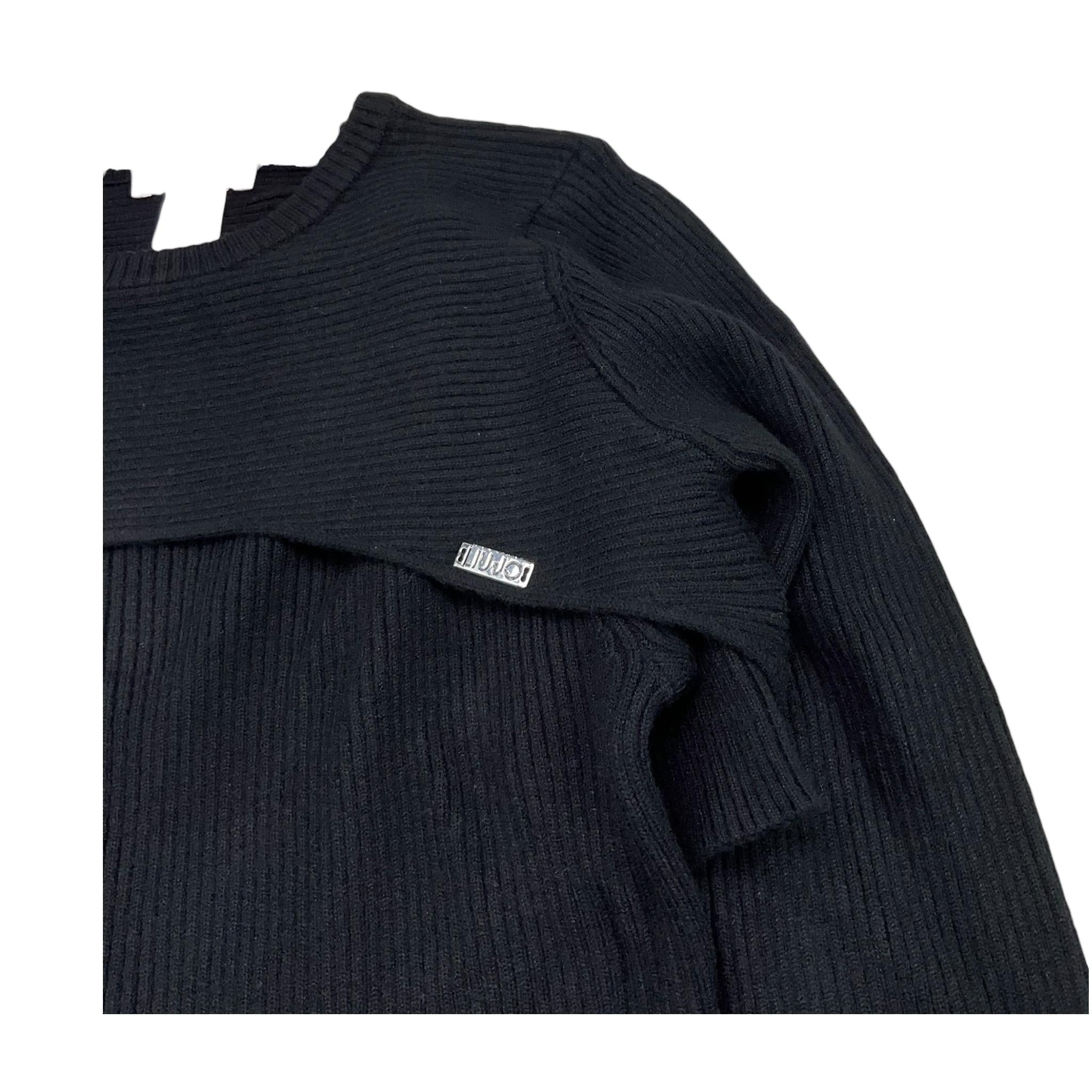 LIU JO abito mezza manica tinta unita con scaldacuore Nero per Bambina GF4196XX NERO LIU JO 