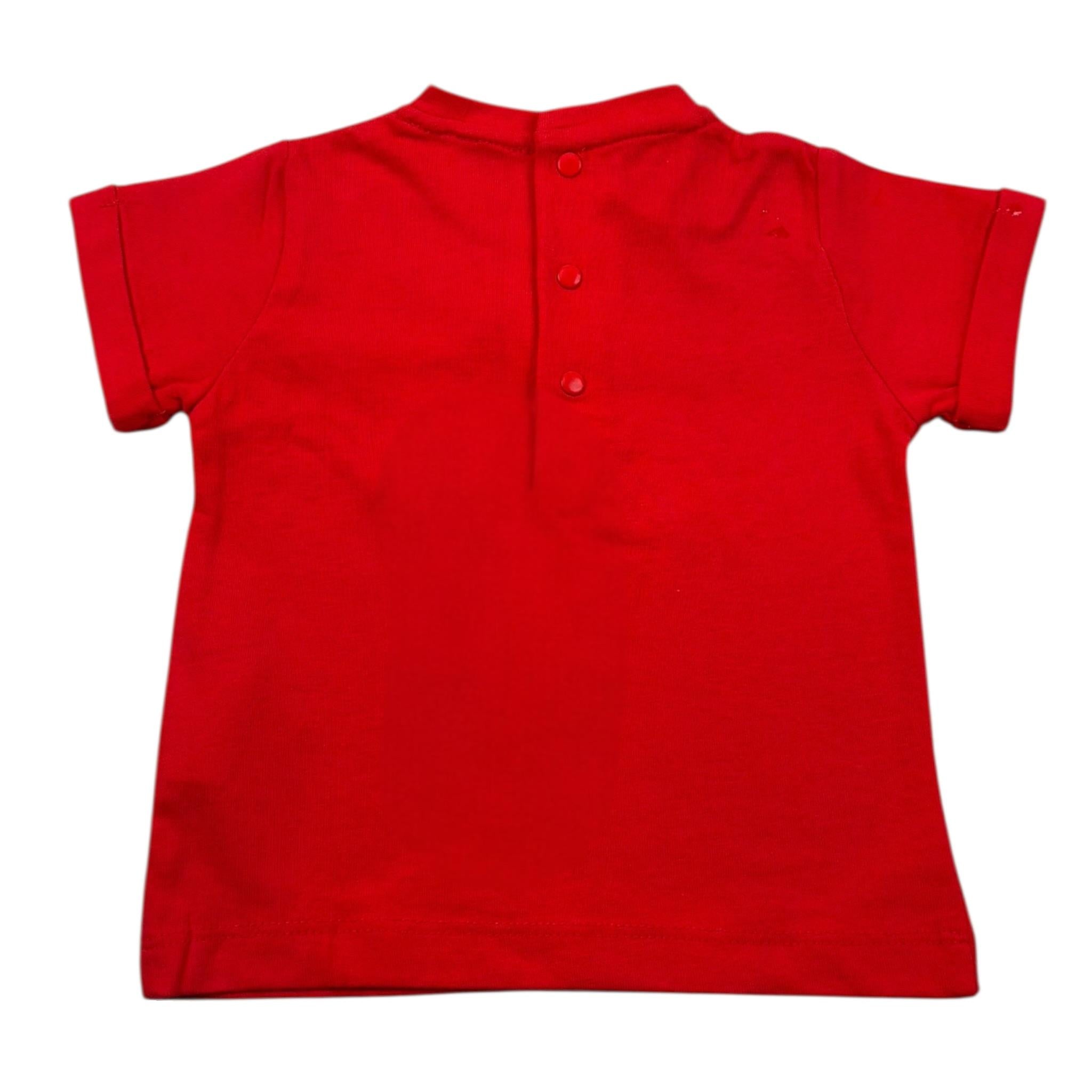 Mini Banda T-Shirt Girocollo Tinta Unita con Stampa per Neonato 326327 ROSSO MINI BANDA 