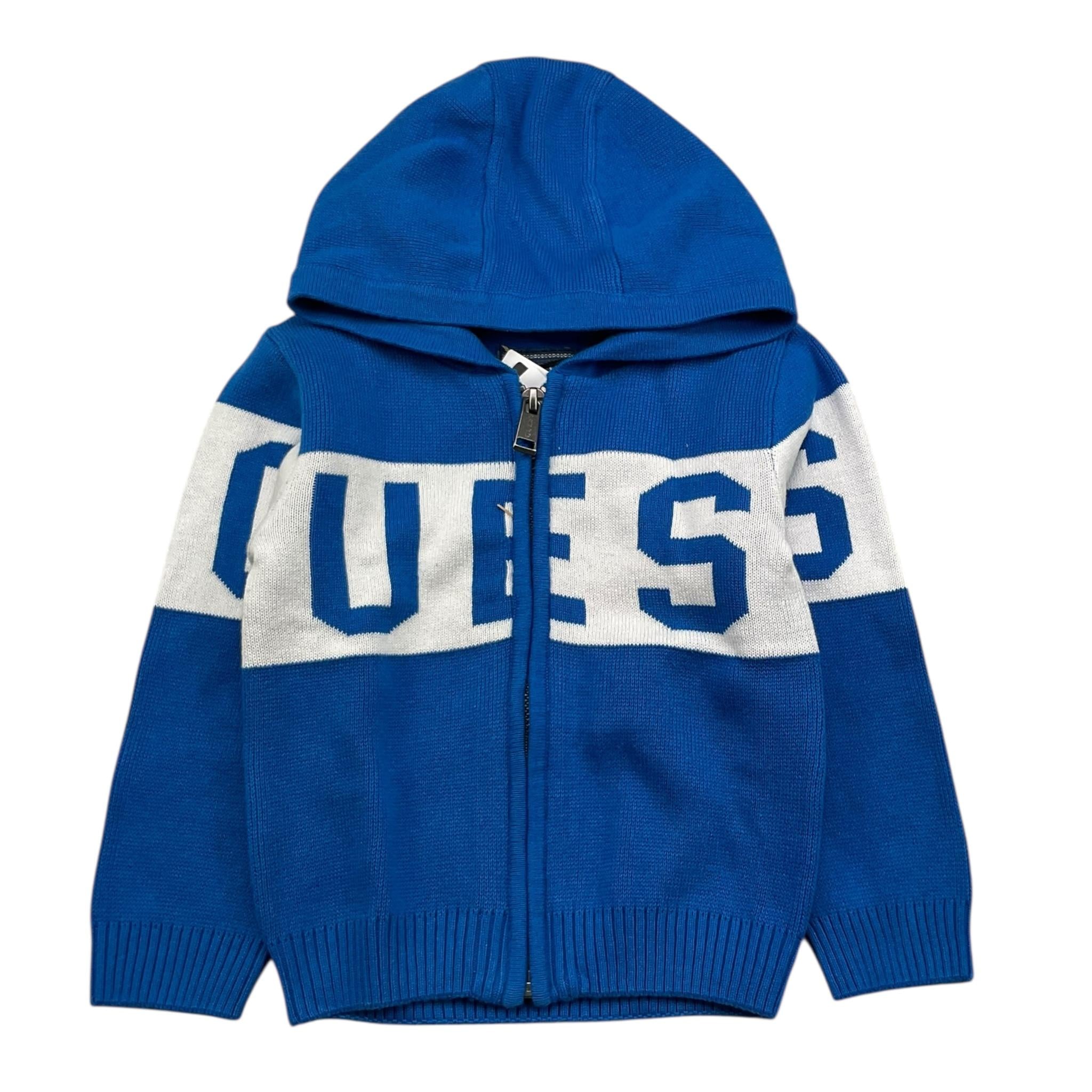 GUESS maglia tinta unita con stampa zip e cappuccio Cobalto per Bambino N4YR01Z2HH0X COBALTO GUESS 