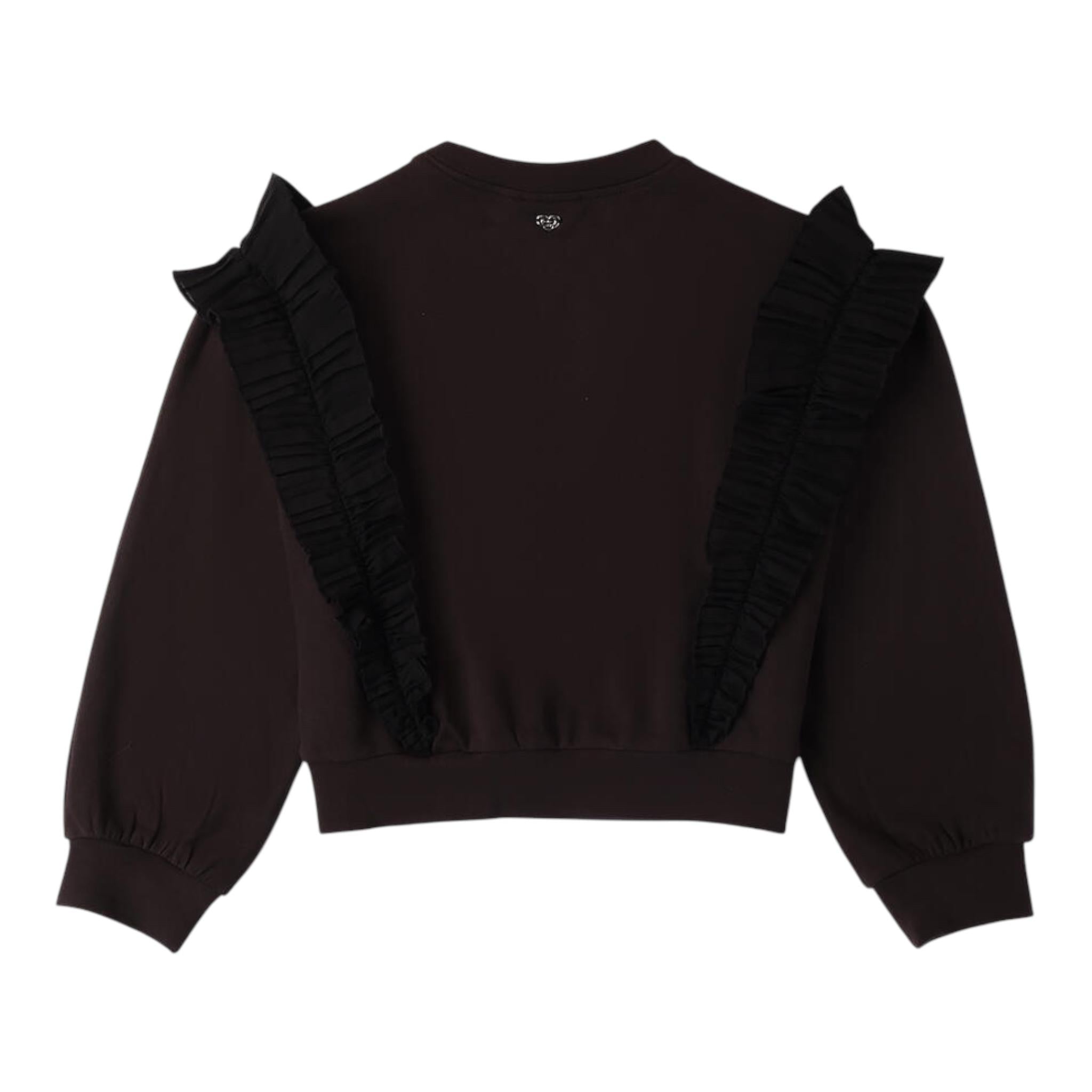 SARABANDA felpa chiusa girocollo tinta unita Nero per Bambina 0A756 NERO SARABANDA 