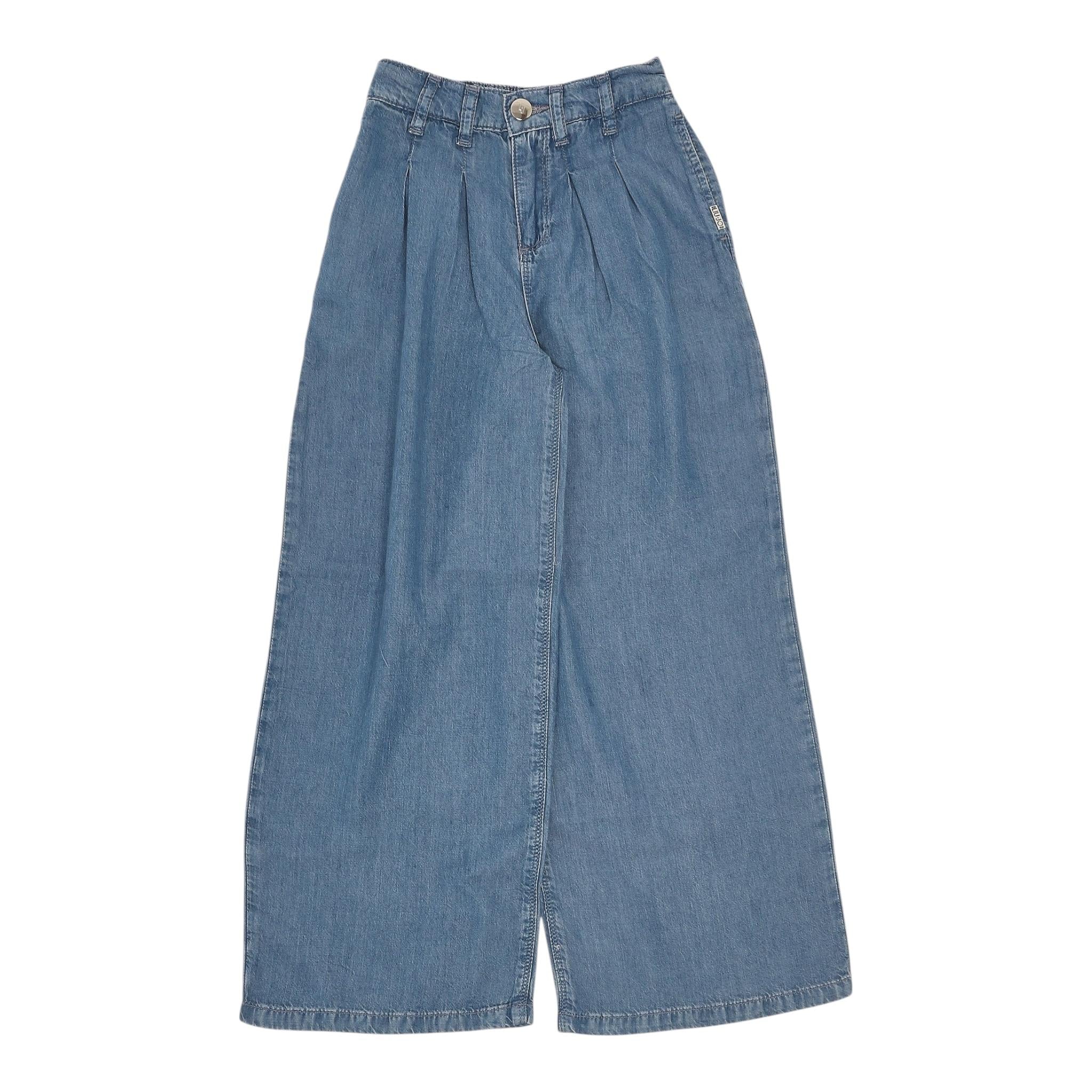 Liu Jo Pantalone Modello Palazzo Tinta Unita In Denim per Bambina GA5104 BLU LIU JO 
