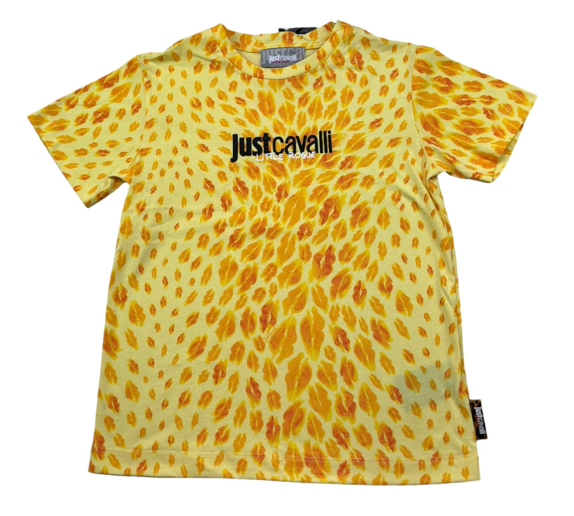 Just Cavalli T-Shirt Girocollo Stampa Fantasia per Bambina JGP26045TS GIALLO JUST CAVALLI 