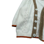 Pure Firenze Cardigan tinta unita con Profili In Contrasto Bianco per Neonato PC01617 BIANCO PURE FIRENZE 