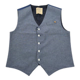 Siviglia Gilet tinta unita con Fantasia Blu per Bambino GLS500J BLU SIVIGLIA 